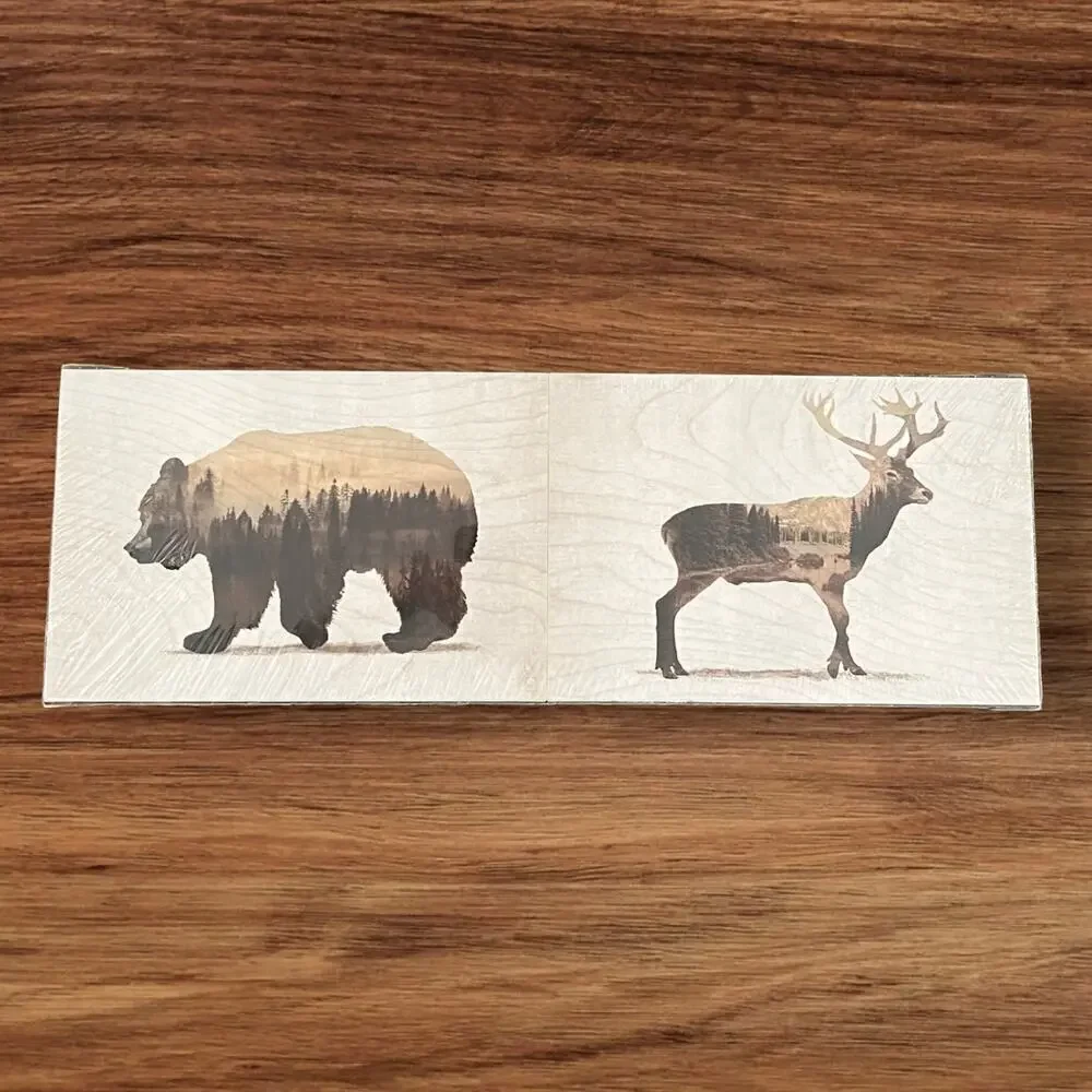 IKEA BJORNAMO Picture Set of 2 Wild Animals (11 ¾x7 ¾ 